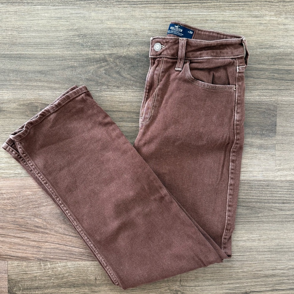 Hollister Vintage Stretch Ultra High Rise Dad Jeans - Brown - Size 2R / 26R